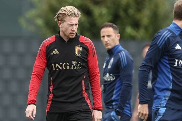 Belgium s Kevin De Bruyne pictured during a training session of the Belgian national soccer team Red Devils, at the Royal Belgian Football Association s training center, in Tubize, Tuesday 03 September 2024. The Red Devils are playing against Israel on Friday, for the Uefa Nations League 2025. BRUNOxFAHY  x99646147x