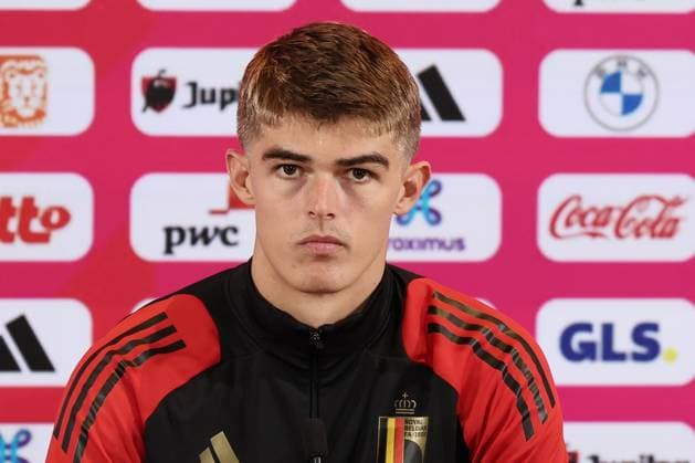 Belgium s Charles De Ketelaere pictured during a press conference, PK, Pressekonferenz of the Belgian national soccer team Red Devils, at the Royal Belgian Football Association s training center, in Tubize, Tuesday 03 September 2024. The Red Devils are playing against Israel on Friday, for the Uefa Nations League 2025. BRUNOxFAHY x99649446x