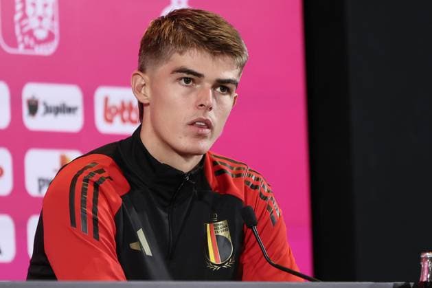 Belgium s Charles De Ketelaere pictured during a press conference, PK, Pressekonferenz of the Belgian national soccer team Red Devils, at the Royal Belgian Football Association s training center, in Tubize, Tuesday 03 September 2024. The Red Devils are playing against Israel on Friday, for the Uefa Nations League 2025. BRUNOxFAHY x99649705x