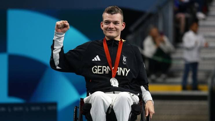 Paris , Paralympics , Table tennis , Class MS3 Thomas Schmidberger GER with silver medal