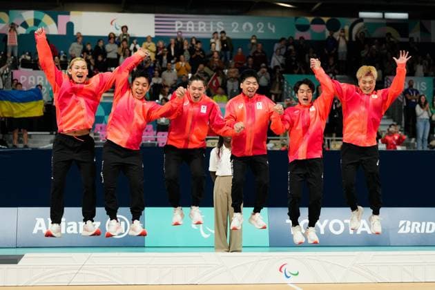 Japan team group, Mannschaftsbild, Totale SEPTEMBER 5, 2024 - Goalball : Mens Medal Ceremony at South Paris Arena during the Paris 2024 Paralympic Games in Paris, France. Noxthirdxpartyxsales  (265524502)
