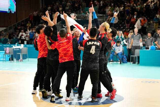 Japan team group, Mannschaftsbild, Totale SEPTEMBER 5, 2024 - Goalball : Mens Final Match between Ukraine 3-4 Japan at South Paris Arena during the Paris 2024 Paralympic Games in Paris, France. Noxthirdxpartyxsales  (265524528)
