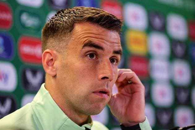 Republic of Ireland press conference, PK, Pressekonferenz Aviva Stadium, Dublin 6 9 2024 SÃ SÃ amus Coleman 6 9 2024  Copyright: x INPHO RyanxByrnex RB1_1105
