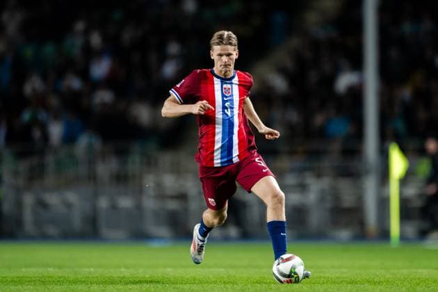 240906 David Moller Wolfe of Norway during the Nations League football match between Kazakhstan and Norway on September 6, 2024 in Almaty Photo Vegard Grott BILDBYRAN kod VG VG0659 bbeng fotboll football soccer fotball nations league landskamp norge norway kasakhstan kazakhstan  Copyright: VEGARDxGRoTT BB240906VG017