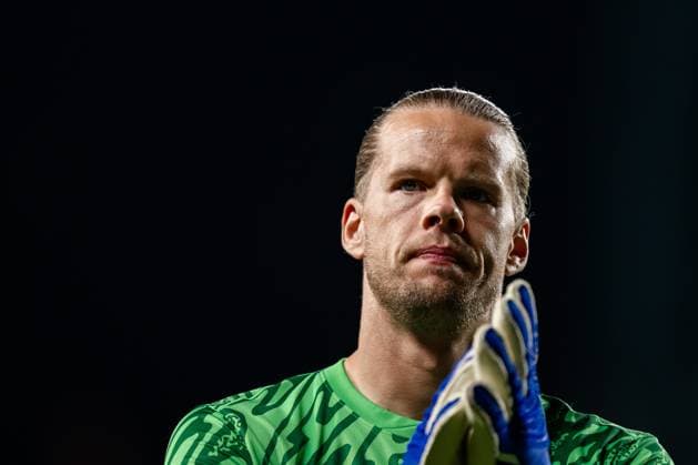 240906 Goalkeeper orjan Haskjold Nyland of Norway looks dejected after the Nations League football match between Kazakhstan and Norway on September 6, 2024 in Almaty Photo Vegard Grott BILDBYRAN kod VG VG0659 bbeng fotboll football soccer fotball nations league landskamp norge norway kasakhstan kazakhstan depp  Copyright: VEGARDxGRoTT BB240906VG155