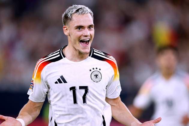 WIRTZ Florian Team Germany cheers after his goal for the 3 0 UEFA Nations League 2025 match Germany Hungary 5 0 on 07 09 2024 in Duesseldorf DFL REGULATIONS PROHIBIT ANY USE OF PHOTOGRAPHS as IMAGE SEQUENCES and or QUASI VIDEO Copyright: xLacixPerenyix