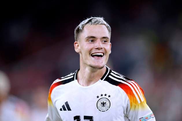 WIRTZ Florian Team Germany cheers after his goal for the 3 0 UEFA Nations League 2025 match Germany Hungary 5 0 on 07 09 2024 in Duesseldorf DFL REGULATIONS PROHIBIT ANY USE OF PHOTOGRAPHS as IMAGE SEQUENCES and or QUASI VIDEO Copyright: xLacixPerenyix