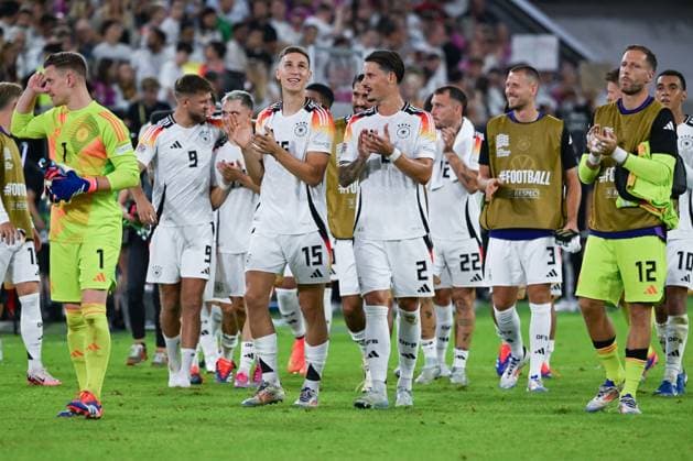 07 09 2024, xsltx, Football UEFA Nations League 2024, Germany Hungary emspor, v l Joy in the German team after the 5 0 against Hungary DFL DFB REGULATIONS PROHIBIT ANY USE OF PHOTOGRAPHS as IMAGE SEQUENCES and or QUASI VIDEO