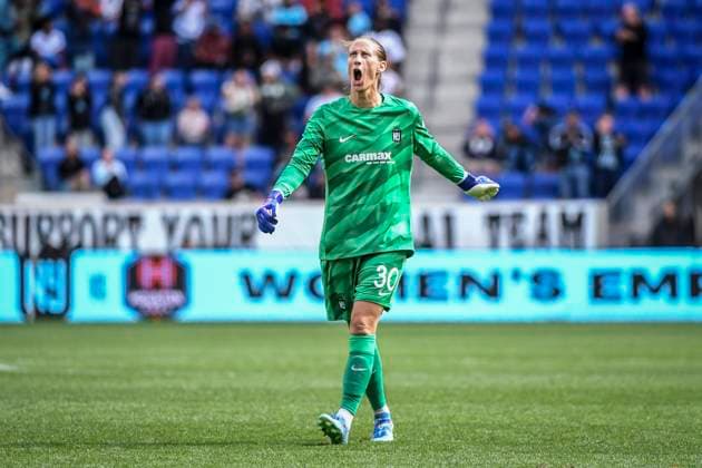 Bilder des Jahres 2024, Sport 09 September Sport Themen der Woche KW36 Sport Bilder des Tages Harrison, United States, September 8, 2024: Ann-Katrin Berger (30 Gotham FC) celebrates the game winning goal during the National Women?s Soccer League match between Gotham FC and Houston Dash at Red Bull Arena in Harrison, NJ United States (EDITORIAL USAGE ONLY). (Rebekah Wynkoop SPP) Copyright: xRebekahxWynkoopx xSPPx spp-en-ReWySp-D52_5641_1