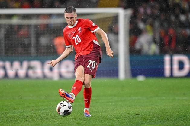 Michel Aebischer Switzerland controls the ball during the UEFA Nations League 2024 2025 League A Group 4 match between Switzerland and Spain at Stade de Geneve on September 8, 2024 in Geneva, Switzerland Defodi 541 SFVESP240908 113 Defodi-541