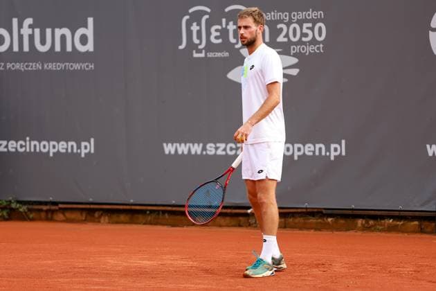 SZCZECIN, 11.09.2024 TURNIEJ TENISA ZIEMNEGO ATP, Tennis Herren CHALLENGER INVEST IN SZCZECIN OPEN 2024 NZ MICHAEL VRBENSKY FOT. KRZYSZTOF CICHOMSKI NEWSPIX.PL --- Newspix.pl  240911KCI007