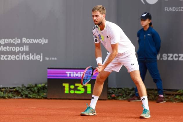 SZCZECIN, 11.09.2024 TURNIEJ TENISA ZIEMNEGO ATP, Tennis Herren CHALLENGER INVEST IN SZCZECIN OPEN 2024 NZ MICHAEL VRBENSKY FOT. KRZYSZTOF CICHOMSKI NEWSPIX.PL --- Newspix.pl  240911KCI013