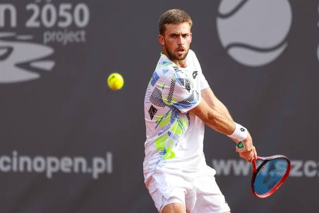 SZCZECIN, 11.09.2024 TURNIEJ TENISA ZIEMNEGO ATP, Tennis Herren CHALLENGER INVEST IN SZCZECIN OPEN 2024 NZ MICHAEL VRBENSKY FOT. KRZYSZTOF CICHOMSKI NEWSPIX.PL --- Newspix.pl  240911KCI017