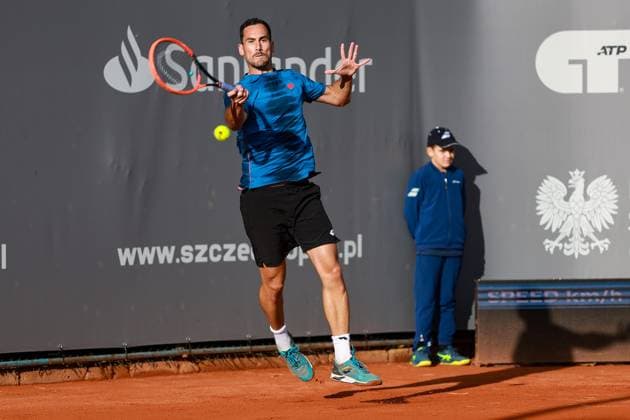 SZCZECIN, 11.09.2024 TURNIEJ TENISA ZIEMNEGO ATP, Tennis Herren CHALLENGER INVEST IN SZCZECIN OPEN 2024 NZ GIANLUCA MAGER FOT. KRZYSZTOF CICHOMSKI NEWSPIX.PL --- Newspix.pl  240911KCI033