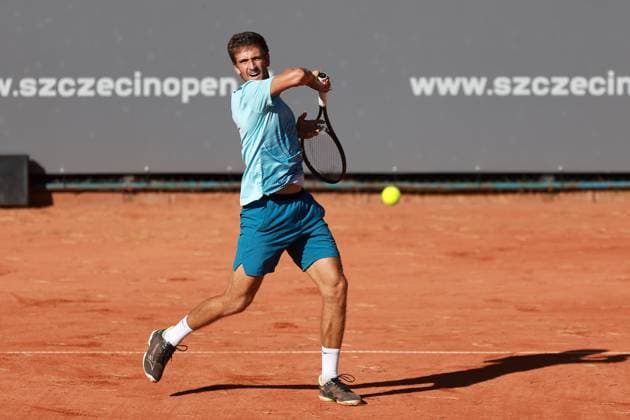 SZCZECIN, 14.09.2024 TURNIEJ TENISA ZIEMNEGO ATP, Tennis Herren CHALLENGER INVEST IN SZCZECIN OPEN 2024 NZ VIT KOPRIVA FOT. KRZYSZTOF CICHOMSKI NEWSPIX.PL --- Newspix.pl POLAND OUT!  240914KCI006