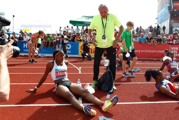 Athletics: Hypomeeting Gotzis 2018 GOTZIS, AUSTRIA - MAY 27 : Nafissatou Thiam of Belgium pictured with her coach Roger Lespagnard at the Hypo meeting Gotzis 2018 during the 800 metres at the Mosle stadion on May 27, 2018 in Gotzis, Austria, 27 05 18 Gotzis Austria  Copyright: xJanxDexMeuleneirx 10716333-258