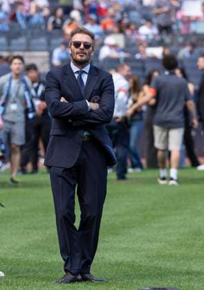 September 21, 2024, New York, New York, United States: David Beckham attends regular MLS, Fussball Herren, USA season match between NYCFC and Inter Miami CF at Yankee stadium in New York on September 21, 2024. Game ended in draw 1 - 1 New York United States - ZUMAr339 20240921_znp_r339_003 Copyright: xLevxRadinx