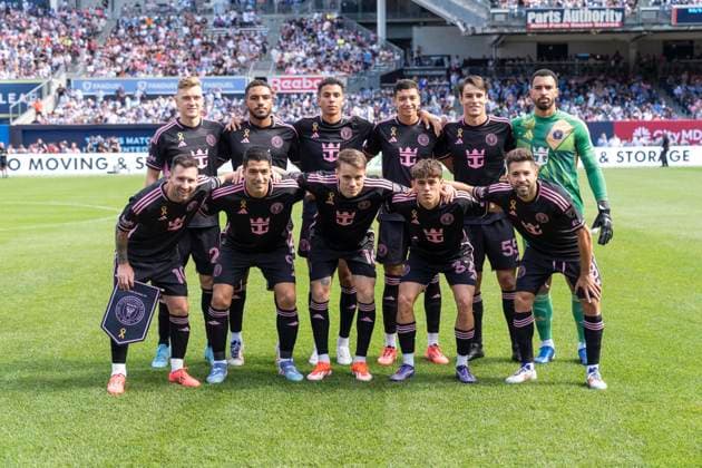 September 21, 2024, New York, New York, United States: Starting Eleven of Inter Miami CF pose before regular MLS, Fussball Herren, USA season match against NYCFC at Yankee stadium in New York on September 21, 2024. Game ended in draw 1 - 1 New York United States - ZUMAr339 20240921_znp_r339_009 Copyright: xLevxRadinx