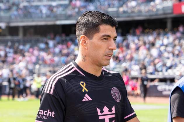 September 21, 2024, New York, New York, United States: Luis Suarez (9) of Inter Miami CF enter stadium before regular MLS, Fussball Herren, USA season match against NYCFC at Yankee stadium in New York on September 21, 2024. Game ended in draw 1 - 1 New York United States - ZUMAr339 20240921_znp_r339_016 Copyright: xLevxRadinx