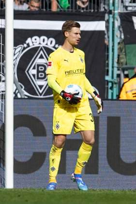 Moritz Nicolas Borussia Moenchengladbach, 33 Moenchengladbach, Football 1 Bundesliga 5 Matchday, Matchday 5, Borussia Moenchengladbach 1 FC Union Berlin, 28 09 2024, Borussia Park, Moenchengladbach DFL regulations prohibit any use of photographs as image sequences and or quasi video Â
