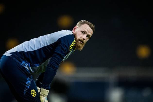 241007 Goalkeeper Viktor Johansson of the Swedish men s football national team at a training session on October 7, 2024 in Stockholm Photo Jesper Zerman BILDBYRAN kod JZ JZ0574 fotboll football soccer fotball nations league träning practice training sverige sweden sverige a bbeng Copyright: JESPERxZERMAN BB241007JZ063