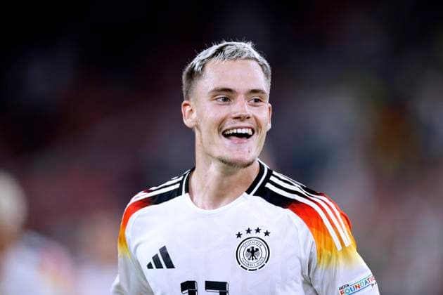 WIRTZ Florian Team Germany cheers after his goal for the 3 0 UEFA Nations League 2025 match Germany Hungary 5 0 on 07 09 2024 in Duesseldorf DFL REGULATIONS PROHIBIT ANY USE OF PHOTOGRAPHS as IMAGE SEQUENCES and or QUASI VIDEO Copyright: xLacixPerenyix