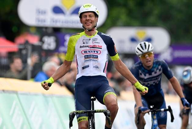 Brussels Cycling Classic 2022 Cycling Race BRUSSELS, BELGIUM - JUNE 05 : Van Der Hoorn Taco (NED) of Intermarche - Wanty - Gobert Materiaux celebrates the win during the Flanders Classics 10th Brussels Cycling Classic cycling race with start and finish in Brussels on June 05, 2022 in Brussels, Belgium, 5 06 2022 Brussels Belgium  Copyright: xNicoxVereeckenx 10983689-090