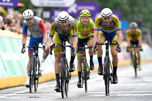 Brussels Cycling Classic 2022 Cycling Race BRUSSELS, BELGIUM - JUNE 05 : Herregodts Rune (BEL) of Vlaanderen - Baloise passing the finish line during the Flanders Classics 10th Brussels Cycling Classic cycling race with start and finish in Brussels on June 05, 2022 in Brussels, Belgium, 5 06 2022 Brussels Belgium  Copyright: xNicoxVereeckenx 10983689-102