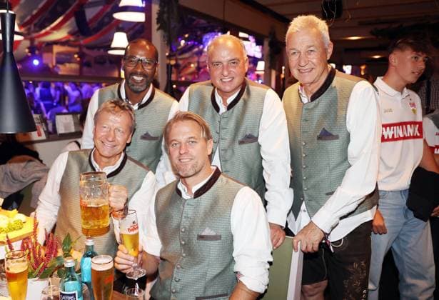 09 10 24 VfB Stuttgart Wasen Cannstatter Volksfest Germany, Stuttgart, 09 10 2024, Football, Bundesliga, VfB Stuttgart, Wasen Cannstatter Volksfest f l Guido Buchwald, Cacau, Timo Hildebrand, Hansi Müller, Karl Allgöwer