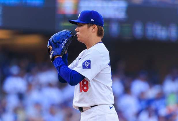 October 11, 2024, Los Angeles, California, USA: Starting pitcher, Yoshinobu Yamamoto 18 of the Los Angeles Dodgers during the NLDS Game 5 against the San Diego Padres on Friday October 11, 2024 at Dodger Stadium in Los Angeles, California. Dodgers defeat Padres, 2-0 to win the National League Division Series. JAVIER ROJAS PI Los Angeles USA - ZUMAp124 20241011_zaa_p124_022 Copyright: xJavierxRojasx