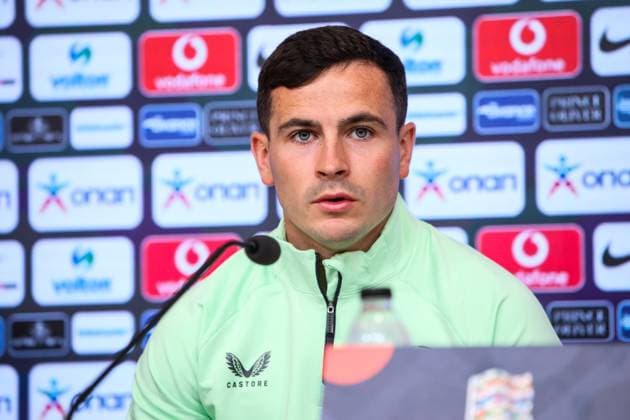 Republic of Ireland press conference, PK, Pressekonferenz Georgios Karaiskakis Stadium, Athens, Greece 12 10 2024 Josh Cullen Josh Cullen 12 10 2024  Copyright: x INPHO InTime DimitrisxBirntachasx BHX_9740