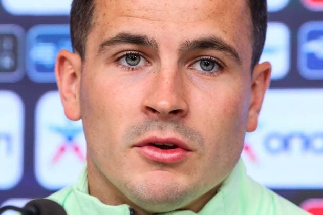 Republic of Ireland press conference, PK, Pressekonferenz Georgios Karaiskakis Stadium, Athens, Greece 12 10 2024 Josh Cullen Josh Cullen 12 10 2024  Copyright: x INPHO InTime DimitrisxBirntachasx BHX_9763