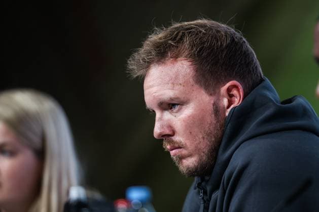 Sport, Football, UEFA Nations League Season 2024 2025 Group A3 Matchday 4 Final press conference Germany before the match against the Netherlands 13 10 2024, Allianz Arena Munich Julian Nagelsmann Coach Germany Munich Allianz Arena Bayern Germany
