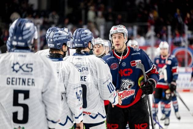 13 10 2024 Ice Hockey Season 2024 2025 Penny DEL Nuremberg Ice Tigers Icetigers Straubing Tigers ThHa xthxhax Shakehands, Handshake, Michael Clarke 10, Straubing Tigers Samuel Dove McFalls 75, Nuremberg Ice Tigers, NIT