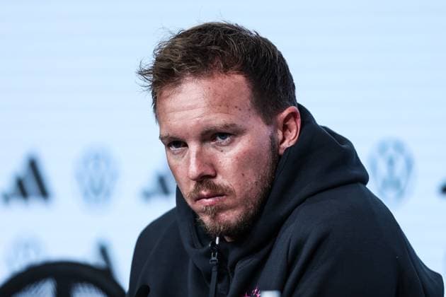 Sport, Football, UEFA Nations League Season 2024 2025 Group A3 Matchday 4 Final press conference Germany before the match against the Netherlands 13 10 2024, Allianz Arena Munich Julian Nagelsmann Coach Germany Munich Allianz Arena Bayern Germany