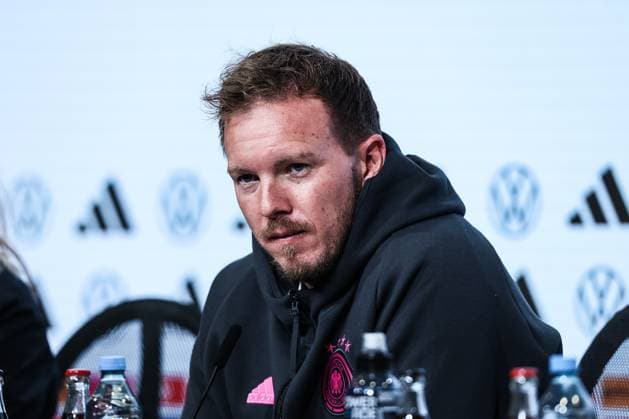 Sport, Football, UEFA Nations League Season 2024 2025 Group A3 Matchday 4 Final press conference Germany before the match against the Netherlands 13 10 2024, Allianz Arena Munich Julian Nagelsmann Coach Germany Munich Allianz Arena Bayern Germany