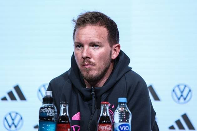 Sport, Football, UEFA Nations League Season 2024 2025 Group A3 Matchday 4 Final press conference Germany before the match against the Netherlands 13 10 2024, Allianz Arena Munich Julian Nagelsmann Coach Germany Munich Allianz Arena Bayern Germany