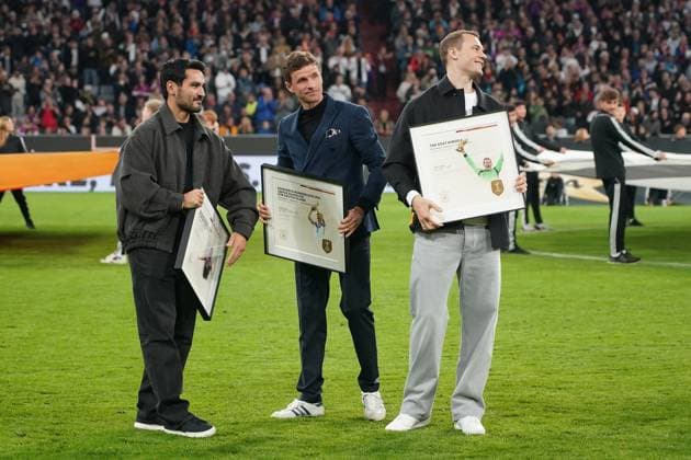 Farewell to Thomas Müller, Manuel Neuer, Ilkay Gündogan, Toni Kroos Munich 14 10 2024 Germany v Netherlands, Nations League, Matchday 4