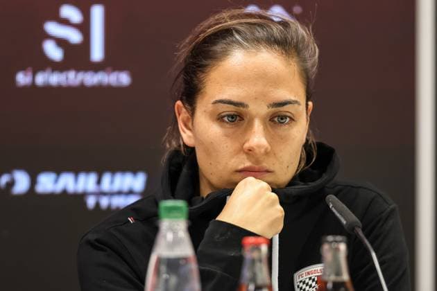 3 Liga FC Ingolstadt 04 SC Verl Interview Press conference Head coach Sabrina Wittmann FCI 1 1 pensive 3 Liga FC Ingolstadt 04 SC Verl Season 2024 2025
