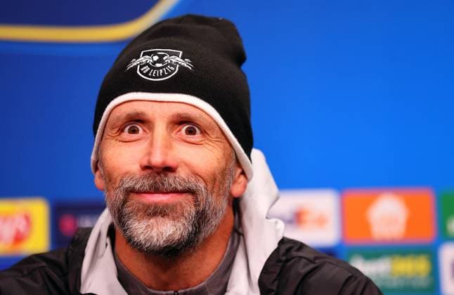 RB Leipzig Press Conference Champions League Leipzig, 22 10 2024, RB Academy, Football, UEFA Champions League, Matchday 1, RB LEIPZIG vs FC LIVERPOOL on 23 10 2024 , Press Conference RB Leipzig , In the picture Coach Marco Rose RB Leipzig , Picture Point