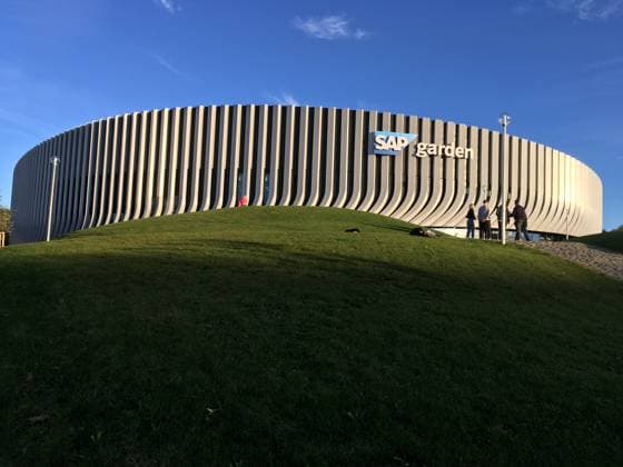 SAP Garden, hall, sports hall, Olympic Park, exterior view, high-tech arena, multifunctional sports arena, Basketball EuroLeague FC Bayern Muenchen Paris Basketball SAP Garden 17 10 2024 PHOTO Mladen Lackovic LakoPress