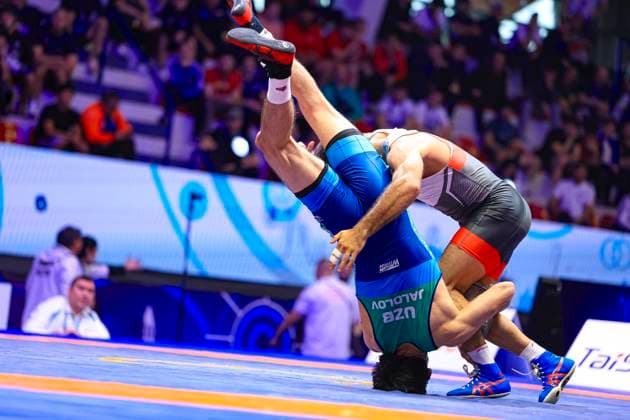U23 Wrestling World Championships 65kg FS Ibragim Sharaputtinovich Ibragimov AIN df Umidjon Jalolov UZB Copyright: xUnitedxWorldxWrestlingx xKadirxCx United World Wrestling Kadir C