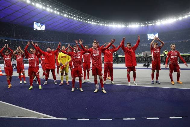 02 11 2024, xtgx, Soccer 2 Bundesliga, Hertha BSC Berlin 1 FC Köln emspor, v l jubilation, joy about the victory at Köln Koeln DFL DFB REGULATIONS PROHIBIT ANY USE OF PHOTOGRAPHS as IMAGE SEQUENCES and or QUASI VIDEO Berlin