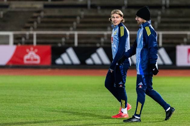 241114 Sebastian Nanasi of the Swedish men™s national football team during a training session on November 14, 2024 in Stockholm  Copyright: AXELxBOBERG BB241114AX022