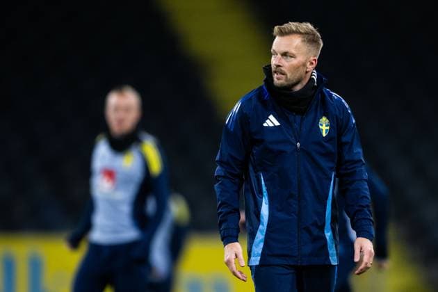 241115 Assistant coach Sebastian Larsson of the Swedish men s football national team at a training session on November 15, 2024 in Stockholm Photo Emma Wallskog BILDBYRAN COP 320 EW0459 fotboll football soccer fotball nations league uefa nations league träning practice training sverige sweden sverige a bbeng  Copyright: EMMAxWALLSKOG BB241115EW022