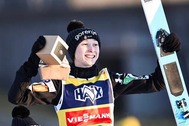 World Cup Jumping Lillehammer Lillehammer 20241123 Slovenia s Nika Prevc celebrates after the win in the world cup jump in Lysgardsbakken in Lillehammer Photo Geir Olsen NTB Lillehammer Norway EDITORIAL USE ONLY RESTRICTED USE FOR BETTING COMPANIES  Copyright: xGeirxOlsenx xNTBx