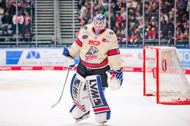 Niklas Treutle 31, Nuremberg Ice Tigers during a break in the match Augsburger Panther v Nuremberg Ice Tigers, Ice Hockey, Men, Penny DEL 2024 2025, Matchday 23 on 06 12 2024 in Augsburg, Curt Frenzel Stadion Bayern Germany
