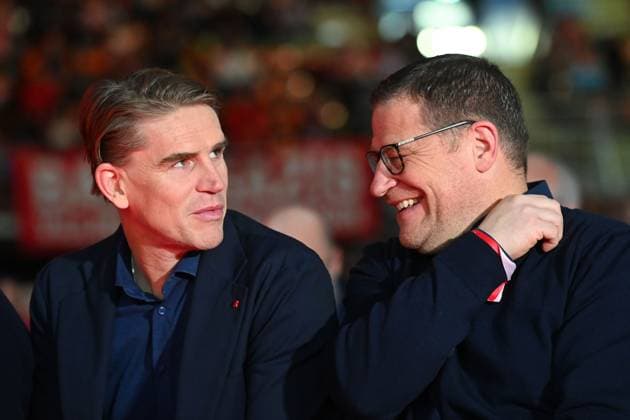 from right Max EBERL Chief Sports Officer FC Bayern Muenchen , Christoph FREUND Sports Director Bayern Muenchen Annual General Meeting 2024 of FC Bayern Muenchen e V on 08 12 2024 Rudi Sedlmayer Hall