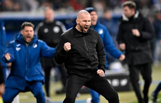 GOAL to 1 1 Tom Bischof TSG 1899 Hoffenheim 07 Goal celebration by coach Christian Ilzer TSG 1899 Hoffenheim TSG 1899 Hoffenheim vs SC Freiburg SCF 08 12 2024 DFL REGULATIONS PROHIBIT ANY USE OF PHOTOGRAPHS AS IMAGE SEQUENCES AND OR QUASI VIDEO TSG 1899 Hoffenheim vs SC Freiburg SCF
