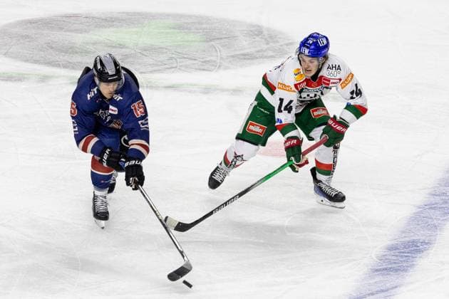 Donald D J Busdeker Augsburger Panther, 14 vs Louis Marc Aubry Koelner Haie, 15 Koelner Haie KEC vs Augsburger Panther AEV , Eishockey, Penny DEL, 24 Spieltag, 2024 2025, 08 12 2024 Koelner Haie KEC vs Augsburger Panther AEV , Eishockey, Penny DEL, 24 Spieltag, 2024 2025, 08 12 2024 Koeln Copyright: xEibner-Pressefoto GerhardxWingenderx EP_GWR